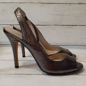 Michael Kors Leather Snakeskin Heels Womens  7 1/2